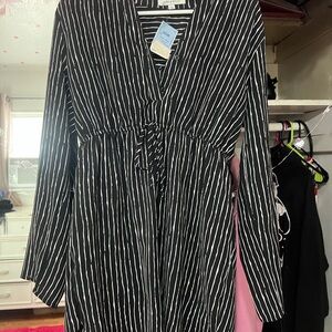 Purple Snow Black and White Striped Top cute for casual outings
